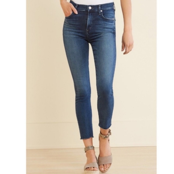 NWOT AGOLDE NICO HIGH RISE SLIM FRAYED CHEWED HEM SZ 30 - Picture 2 of 16